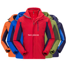 Custom Outdoor Nylon Waterproof Breathable Mountaineering Windproof Warm 2 Pieces 2 in 1 Jacket for Men Women